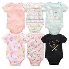 Newborn Baby 6-Piece Cotton Summer Outfit Set – Comfortable & Breathable Clothes for Boys & Girls 0-12 Months