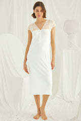 Lace Maternity & Nursing Nightgown Plus Size  – Soft Breastfeeding & Postpartum Nightwear