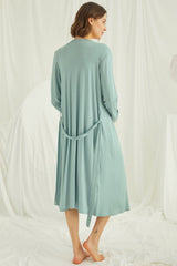 Lace Maternity & Nursing Nightgown with Robe Set – Comfortable Breastfeeding & Postpartum Nightwear