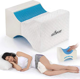 Memory Foam Knee Pillow with Cooling Gel – Orthopedic Leg Wedge for Side Sleepers, Pregnancy & Spine Alignment