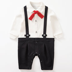 Baby Gentleman Romper – Bow Tie Outfit for Baby Boys Photoshoot