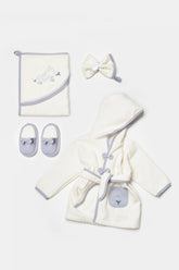 ORGANIC, UNISEX, LOVE FLORAL NEWBORN BATHROBE SET-GOTS CERTIFIED