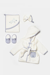 ORGANIC, UNISEX, LOVE FLORAL NEWBORN BATHROBE SET-GOTS CERTIFIED