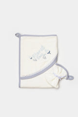 ORGANIC, UNISEX, LOVE FLORAL NEWBORN BATHROBE SET-GOTS CERTIFIED