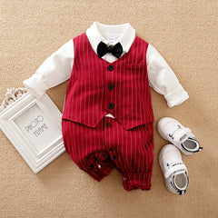 Baby Boy Autumn Romper – Cozy Outfit for Fall Photoshoots
