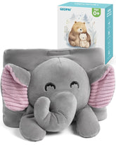 Baby Colic and Gas Relief Flaxseed Baby Heated Tummy Wrap for Infants Colic Calm Baby Heating Pad with Natural Warmth Stomach Colic Relief for Newborns to Toddlers (Elephant)