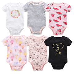 Newborn Baby 6-Piece Cotton Summer Outfit Set – Comfortable & Breathable Clothes for Boys & Girls 0-12 Months