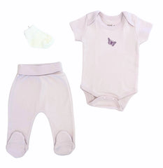Organic 10-Piece Newborn Hospital Take-Home Set – BABY GIRL, BUTTERFLY Design (0–3 Months)-GOTS Certified
