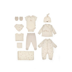 Organic Unisex 10-Piece Newborn Hospital Take-Home Set – Lamb Design (0–3 Months)-GOTS Certified