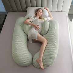 U-Shaped Maternity Body Pillow – Pure Cotton Side Sleeper Pregnancy Support