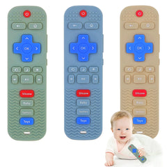 Eascrozn 3-Pack Baby Teething Toys – Silicone Remote Teethers for 0-24 Months
