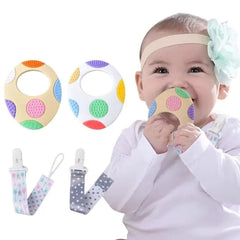 OSDUE 2 Packs Baby Teething Toy Silicone Teething Mitten for Babies Over 3 Months Anti Dropping Wrist Hand Teethers Baby Chew Toys for Sucking Needs and Soothe Babies Sore Gums BPA Free