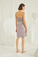 Lace Maternity & Nursing Nightgown – Soft Viscose, Adjustable Straps, Breastfeeding Friendly
