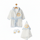 Lion Patterned Bathrobe Set for Ages 0–2