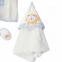 Lion Patterned Bathrobe Set for Ages 0–2
