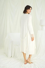 Lace Front Button Maternity & Nursing Robe Set – 2-Piece