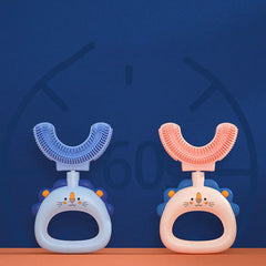 U-Shaped Little Lion Silicone Toothbrush for Kids