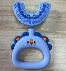 U-Shaped Little Lion Silicone Toothbrush for Kids