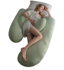 U-Shaped Maternity Body Pillow – Pure Cotton Side Sleeper Pregnancy Support