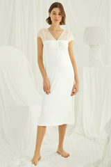 Lace Maternity & Nursing Nightgown Plus Size  – Soft Breastfeeding & Postpartum Nightwear