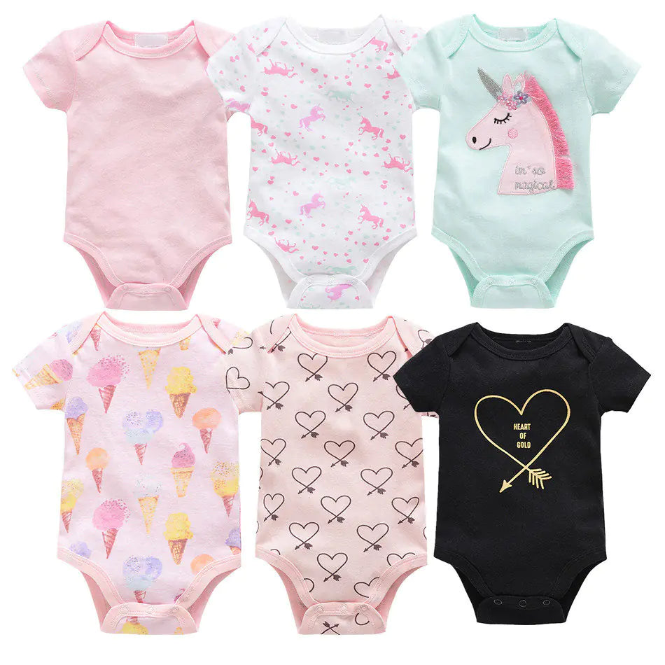 Newborn Baby 6-Piece Cotton Summer Outfit Set – Comfortable & Breathable Clothes for Boys & Girls 0-12 Months