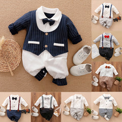 Baby Gentleman Romper – Bow Tie Outfit for Baby Boys Photoshoot