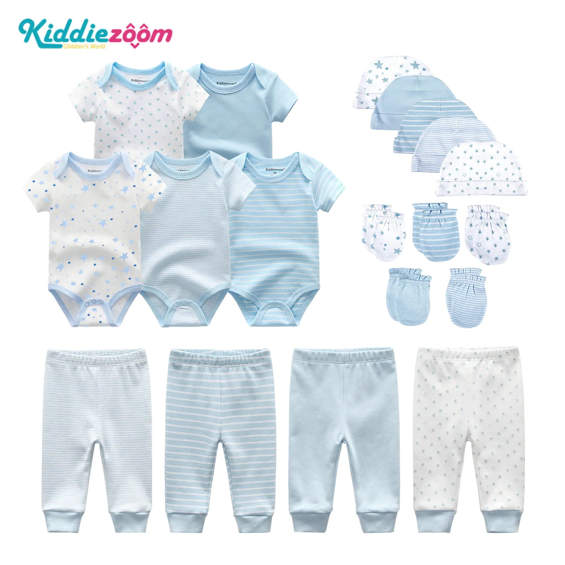 19-Piece Cotton Star Baby Layette Set – Essential Newborn Clothes & Hospital Bag Outfit Gift Set