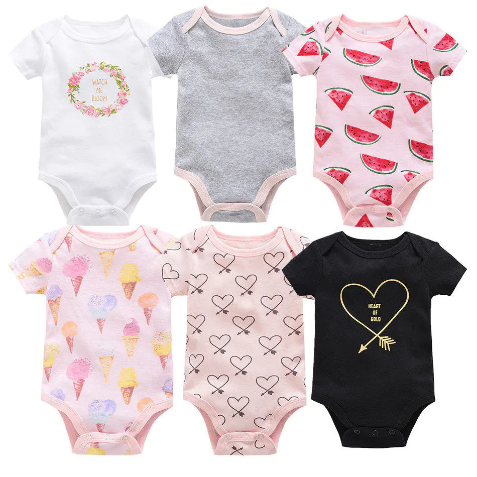 Newborn Baby 6-Piece Cotton Summer Outfit Set – Comfortable & Breathable Clothes for Boys & Girls 0-12 Months