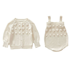 Baby Girl’s Round Neck Pullover Sweater – Hand Hook Ball Design for Photoshoots