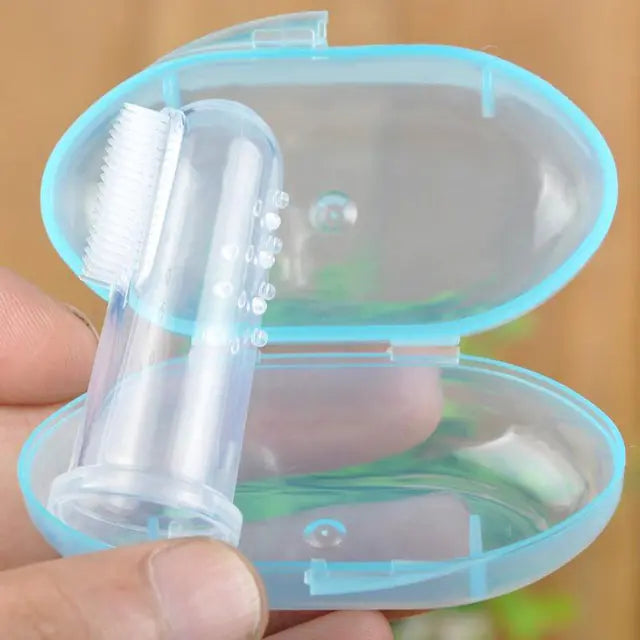 Soft Silicone Baby Finger Toothbrush with Storage Box