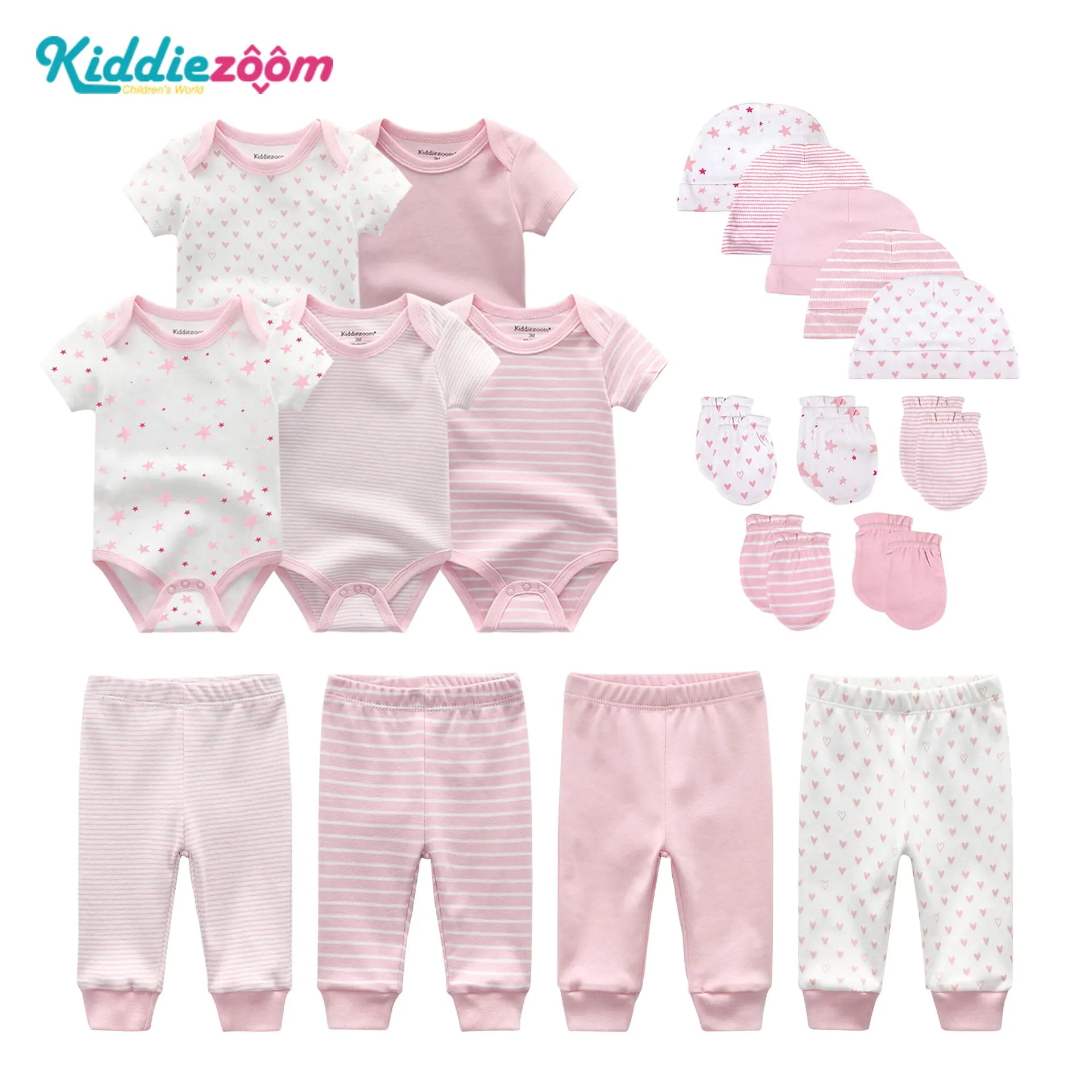 19-Piece Cotton Star Baby Layette Set – Essential Newborn Clothes & Hospital Bag Outfit Gift Set