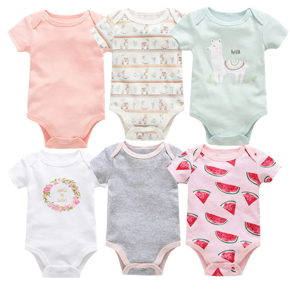 Newborn Baby 6-Piece Cotton Summer Outfit Set – Comfortable & Breathable Clothes for Boys & Girls 0-12 Months