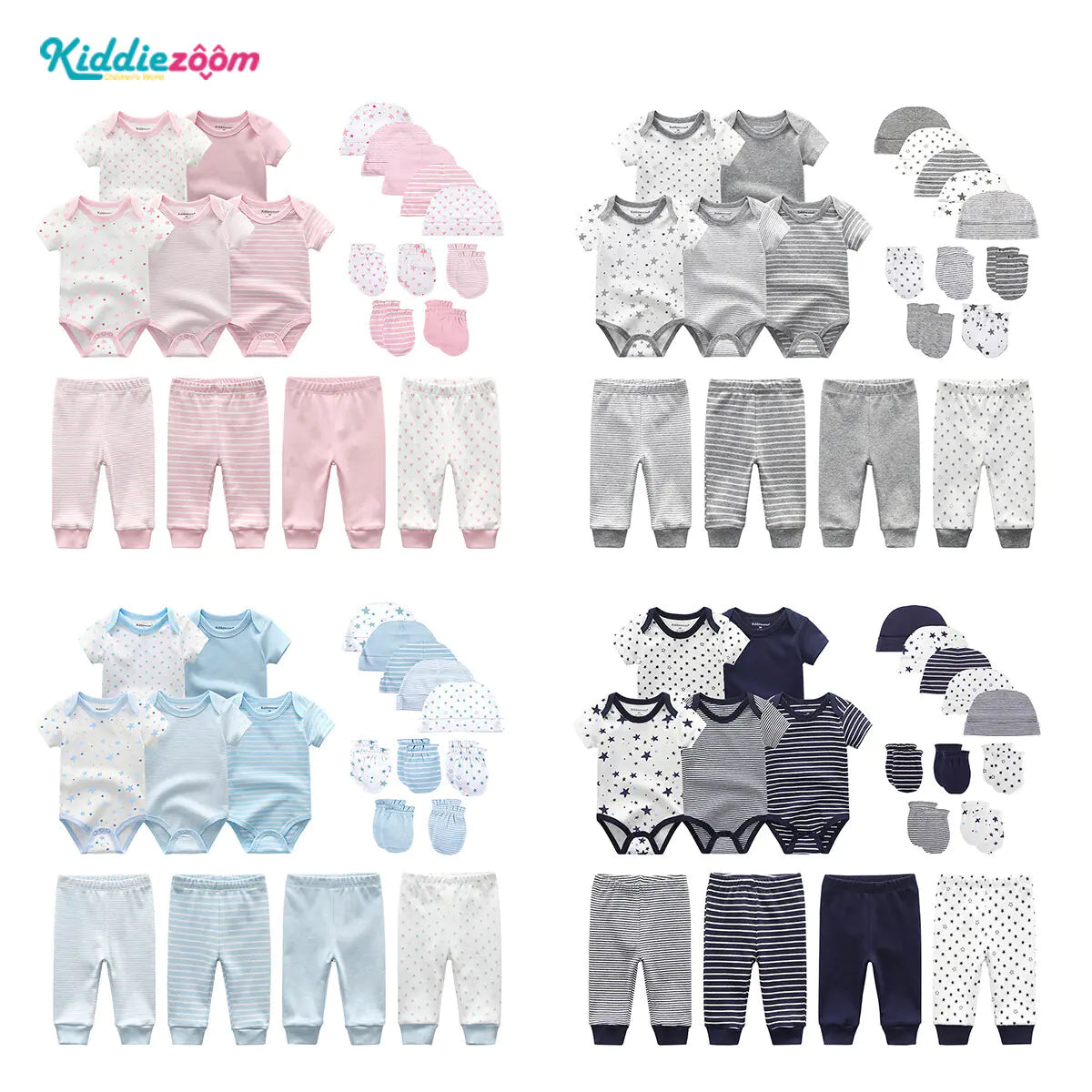 19-Piece Cotton Star Baby Layette Set – Essential Newborn Clothes & Hospital Bag Outfit Gift Set