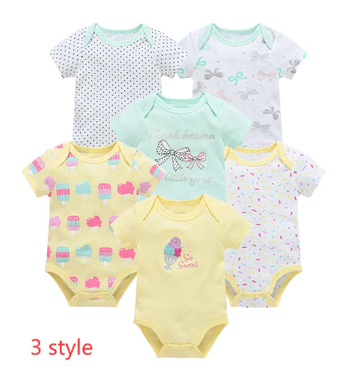 Newborn Baby 6-Piece Cotton Summer Outfit Set – Comfortable & Breathable Clothes for Boys & Girls 0-12 Months