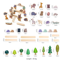 Montessori Wooden Animal Stacking Balance Toy – Cognitive & Educational Learning Game for Toddlers and Kids