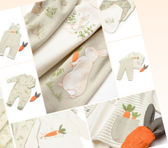 GOTS-Certified Organic Unisex Rabbit 10-Piece Newborn Hospital Set (0–3 Months)