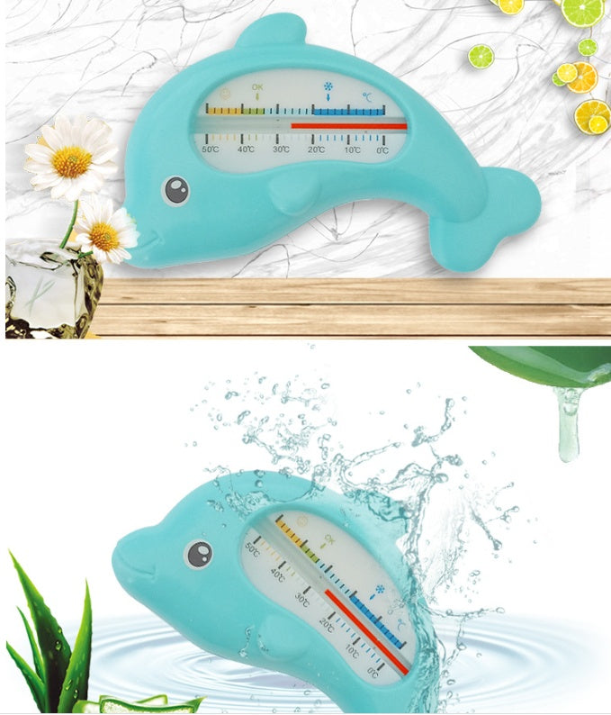 Dolphin Baby Bath Water & Room Thermometer – Safe, Eco-Friendly Temperature Gauge (Blue/FSE)