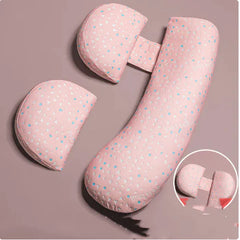 Pregnancy Side Sleeper Waist Pillow – Leaf Pattern Maternity Support Pillow for Comfortable Sleep