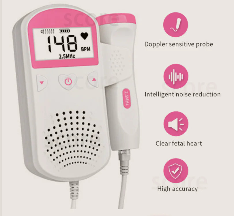 Home Pregnancy Fetal Heart Rate Monitor Device – Safe & Accurate Baby Heartbeat Listener