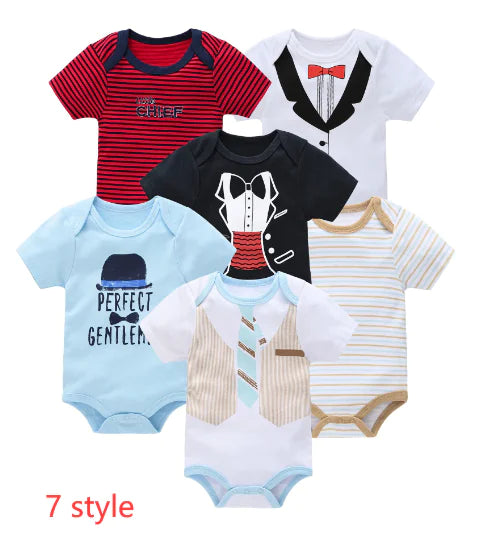 Newborn Baby 6-Piece Cotton Summer Outfit Set – Comfortable & Breathable Clothes for Boys & Girls 0-12 Months