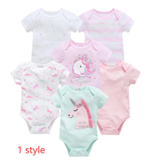 Newborn Baby 6-Piece Cotton Summer Outfit Set – Comfortable & Breathable Clothes for Boys & Girls 0-12 Months