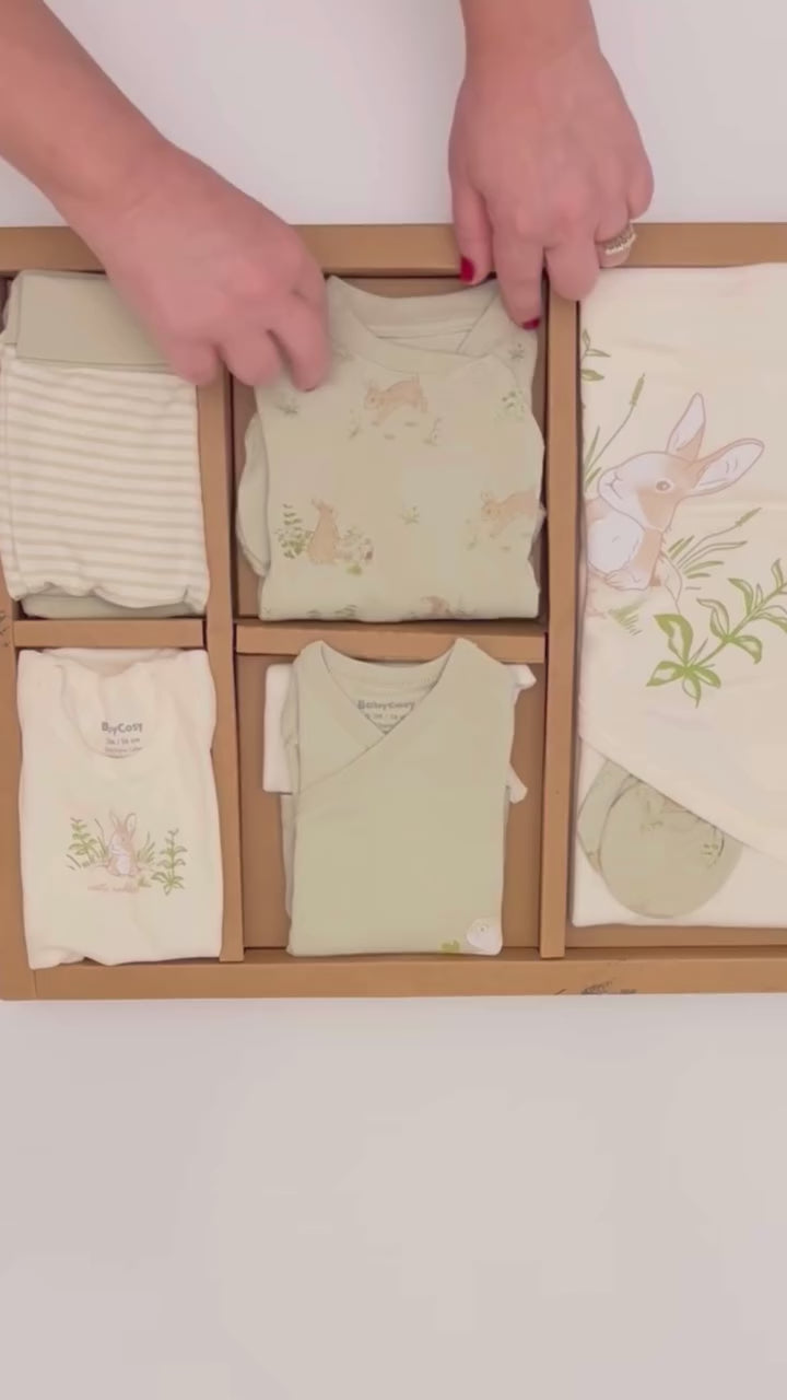 GOTS-Certified Organic Unisex Rabbit 10-Piece Newborn Hospital Set (0–3 Months)