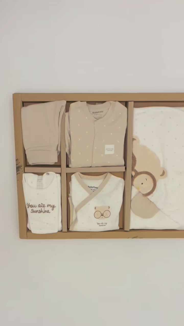 ORGANIC, UNISEX, TEDDY BEAR PATTERNED 10-PACK HOSPITAL ISSUE, 0-3 MONTHS-GOTS CERTIFIED