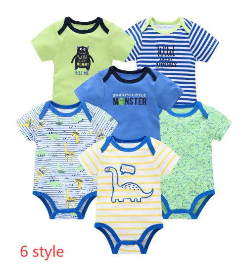 Newborn Baby 6-Piece Cotton Summer Outfit Set – Comfortable & Breathable Clothes for Boys & Girls 0-12 Months
