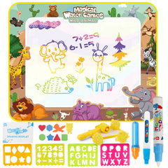 Giant Water Drawing Mat for Kids | Magic Art & Learning Toy | Mess-Free Reusable Painting Mat with Pens & Accessories – Dinosaur, Ocean & Animal Themes