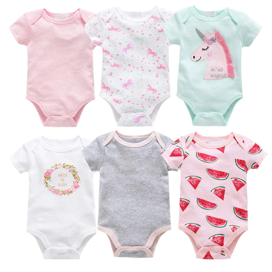 Newborn Baby 6-Piece Cotton Summer Outfit Set – Comfortable & Breathable Clothes for Boys & Girls 0-12 Months