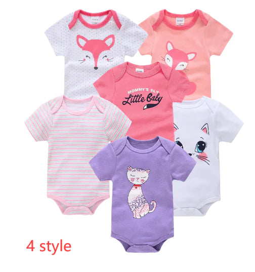 Newborn Baby 6-Piece Cotton Summer Outfit Set – Comfortable & Breathable Clothes for Boys & Girls 0-12 Months
